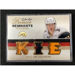 2009-10 O-PEE-CHEE PREMIER HOCKEY TYLER MYERS TRIPLE GAME-USED PATCHES