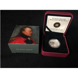 2012 $4 FINE SILVER COIN "HEROES OF 1812-SIR ISAAC BROCK" (ROYAL CANADIAN MINT)