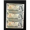 Image 1 : 1973 $1 UNCIRCULATED SEQUENTIAL CANADIAN BANK NOTES
