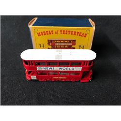MATCHBOX YESTERYEAR Y-3 LONDON TRAMCAR NEWS OF THE WORLD