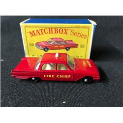 VINTAGE LESNEY MATCHBOX SERIES #59 FORD GALAXIE FIRE CHIEF CAR