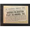 Image 2 : 1961 TOPPS BASEBALL #403 BROOKLYN - BOSTON PLAY 26 - INNING TIE