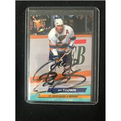 1992-93 Fleer Ultra #183 Jeff Brown Autographed St. Louis Blues Hockey Card