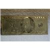 Image 2 : U.S.A. - Gold Covered Imitation Hundred Dollar Bill