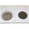 Image 2 : U.S.A. One Cent Coin (1) - 1817 (Holed) & Fifty Cent Coin - 1952