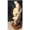 Image 7 : Kathy Whitman-Elk Woman Carved alabaster sculpture, conjoined busts of a Native American woman and B