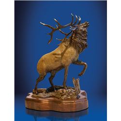 “Wapiti” a bronze sculpture by Lorenzo Ghiglieri