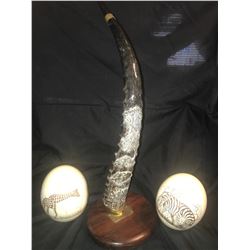 African BIG Five Horn Carving 