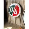 Image 1 : 3'3" ROUND BA GAS STATION SIGN CIRCA 1950'S WITH ORIGINAL METAL FRAM