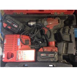 MILWAUKEE M18 CORDLESS DRILL WITH 2 BATTERIES & CHARGER IN CASE