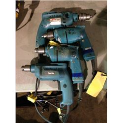 4 MAKITA HEAVY DUTY ELECTRIC DRILLS