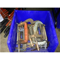 BIN OF ASSORTED 'C' CLAMPS