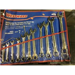 WESTWARD 11 PCS 3/8" TO 1" COMBINATION WRENCH SET