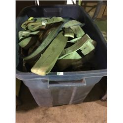 BIN OF ASSORTED LIFTING STRAPS