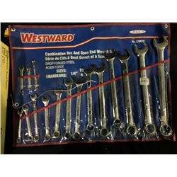 WESTWARD 16 PCS 3/8" TO 1 1/4" COMBINATION WRENCH SET