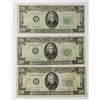 Image 1 : 3-SERIES 1950 $20 FEDERAL RESERVE NOTES