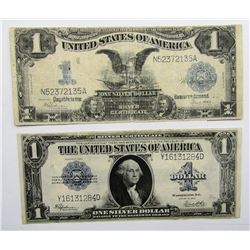 1923 $1  & 1899 $1 BLACK EAGLE SILVER CERTS
