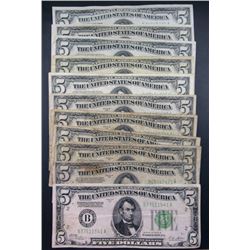 11- $5 FEDERAL RESERVE NOTES