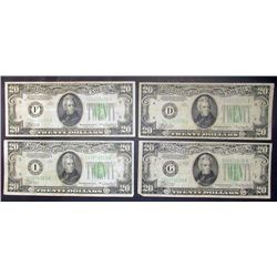 4- 1934 $20 FEDERAL RESERVE NOTES