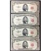 Image 1 : 4- $5 RED SEAL U.S. NOTES;