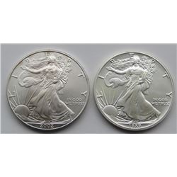 1989 & 2002 .999 SILVER ONE OUNCE EAGLE