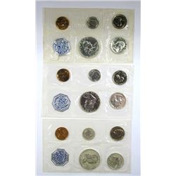 3- U.S. PROOF SETS- 1957, 1959, 1960