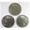 Image 1 : 1922 P-D-S PEACE DOLLARS; CIRC'S