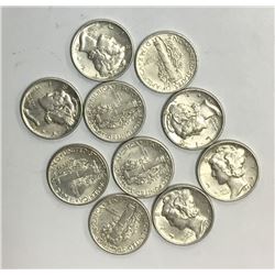 10 - 1942 MERCURY DIMES AU/BU