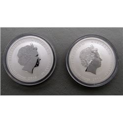 2- QUEEN ELZABETH 1/2 OX. SILVER ROUND