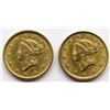 Image 1 : 2 - 1853 LIBERTY HEAD $1 DOLLAR GOLD COIN