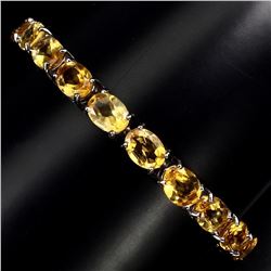 Natural Oval 8x6mm Top Rich Yellow Citrine Bracelet