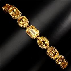 Natural Top Rich Yellow Citrine 57.70 CT Bracelet