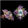 Image 2 : Natural  SKY BLUE TOPAZ, AMETHYST Earrings