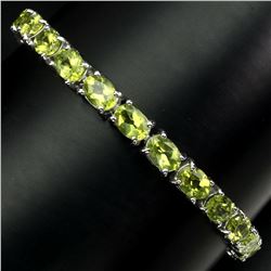 Natural 7x5mm Top Rich Green Peridot Bracelet