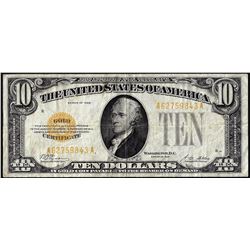 1928 $10 Gold Certificate Note