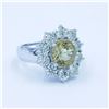 Image 4 : 14KT White Gold Fashion Sunflower Citrine and Diamond Ring