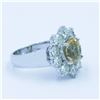 Image 5 : 14KT White Gold Fashion Sunflower Citrine and Diamond Ring