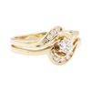 Image 1 : 14KT Yellow Gold 0.50 ctw Diamond Wedding Set