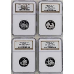 Lots of (4) Silver State Proof Quarter Coins NGC PF70 Ultra Cameo