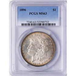 1896 $1 Morgan Silver Dollar Coin PCGS MS63