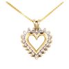Image 2 : 14KT Yellow Gold 0.30 ctw Diamond Heart Shaped Pendant with Chain