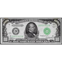 1934A $1,000 Federal Reserve Note Cleveland