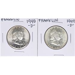 Lot of 1948-D & 1949-D Franklin Half Dollar Coins