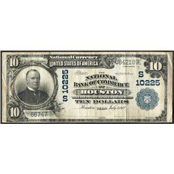 1902 $10 The NB of Commerce Houston, TX CH# 10225 National Currency Note