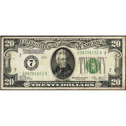1928 $20 Federal Reserve Note Chicago - Redeemable in Gold