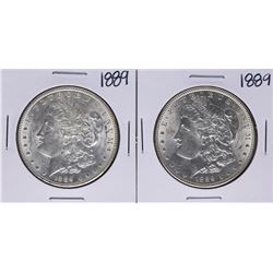 Lot of (2) 1889 $1 Morgan Silver Dollar Coins