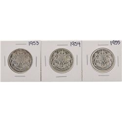 Lot of 1953-1955 $1 Canada Half Dollar Silver Coins