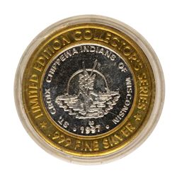 .999 Fine Silver St. Croix Chippewa Indians $10 Limited Edition Gaming Token
