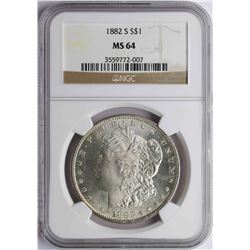 1882-S $1 Morgan Silver Dollar Coin NGC MS64
