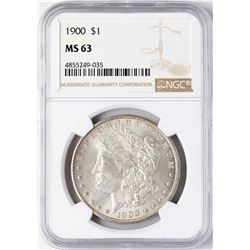 1900 $1 Morgan Silver Dollar Coin NGC MS63